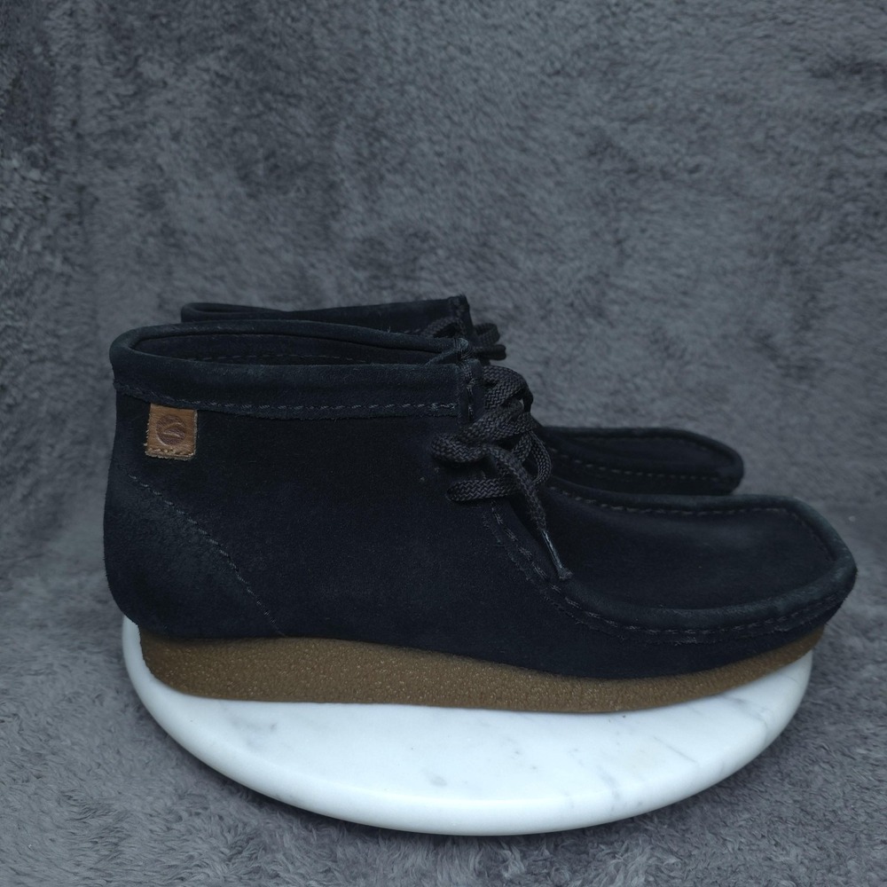 Clarks Boots Mens 7 Black Chukka Comfort Crepe Sole Suede Ankle Boots